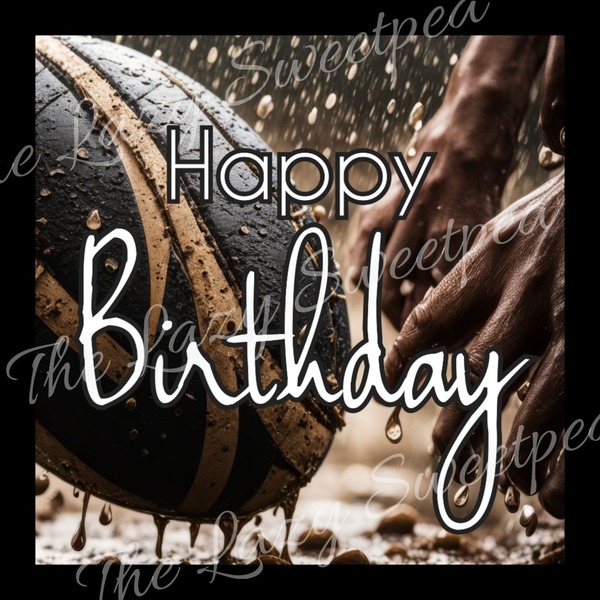 Made by us Birthday card - Rugby Ball