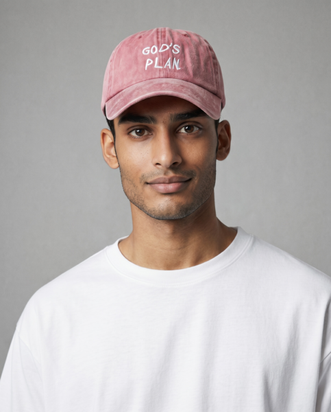 God's Plan-Embroidered Washed Baseball Cap