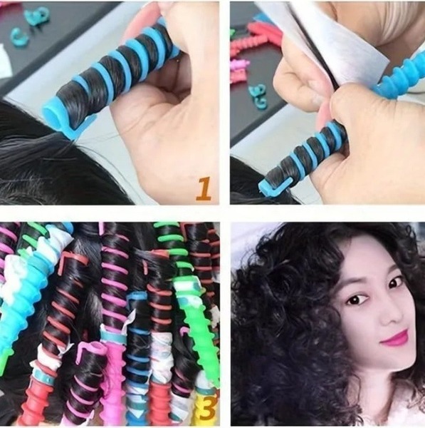 Colour spiral curlers