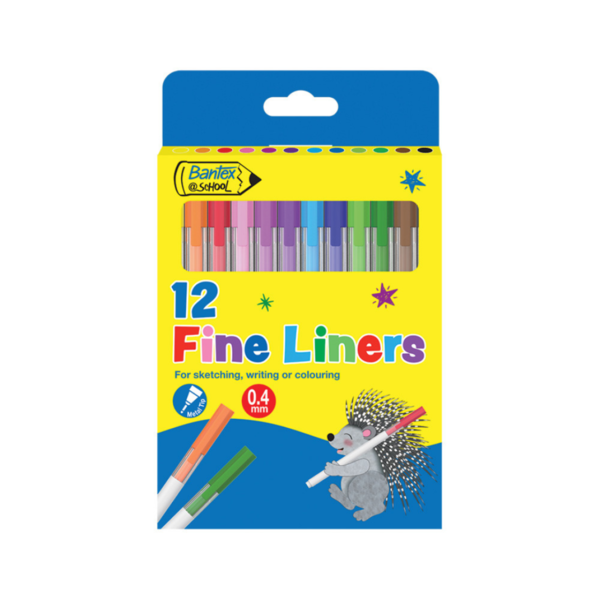 Bantex Fineliners 0.4mm 12 Ass colors