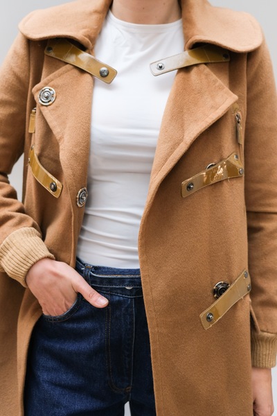 Longchamp Angora/Silk Camel Coat.