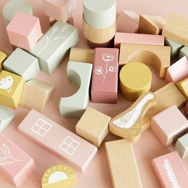Little Dutch Wooden Blocks Pink Little Favourites Wooden blocks