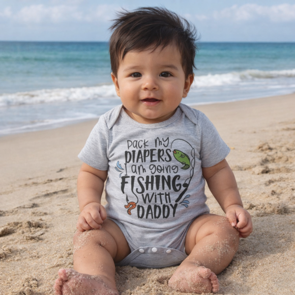 Let’s go fishing baby-grow