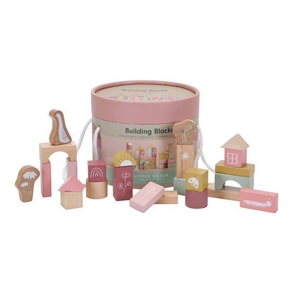 Little Dutch Wooden Blocks Pink Little Favourites Wooden blocks