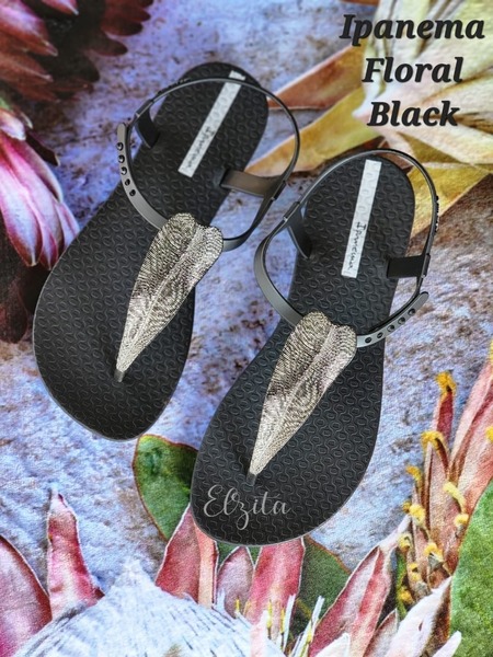 Ipanema - Floral - Black (Size 4, 5, 6, 7, 8, 9 )