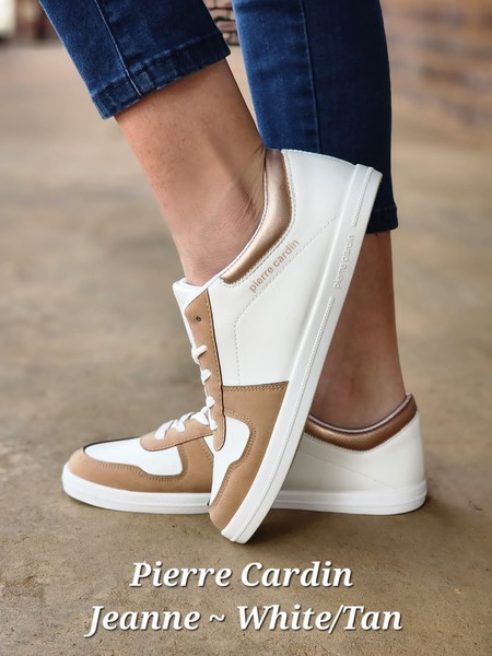 Pierre Cardin ~ Jeanne ~ White/Tan (Sizes 3, 4, 5, 6, 7)