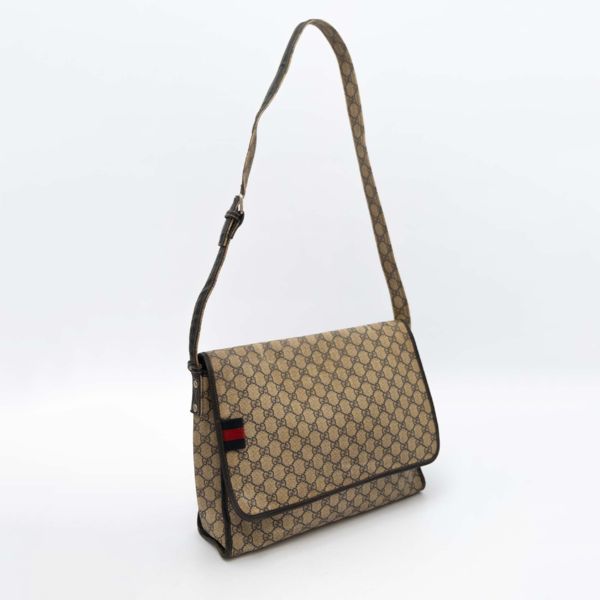 GUCCI Pre-Owned GG Supreme Web Messenger Bag