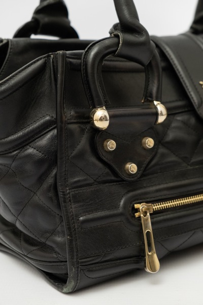 BURBERRY Vintage Black Quilted Leather Manor Bag Large |