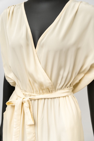 SALT Resort Beachwear Silk Blend Jumpsuit Cream