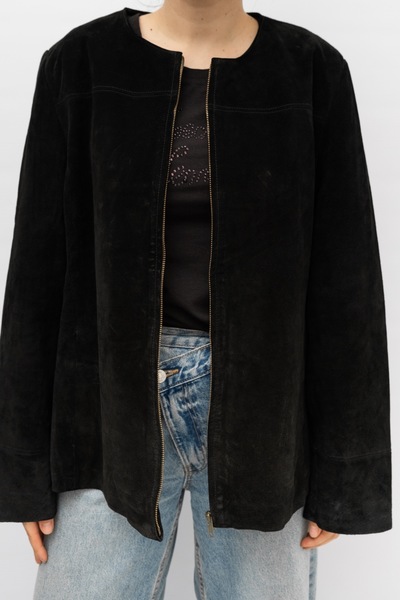 Genuine Suede Jacket Black