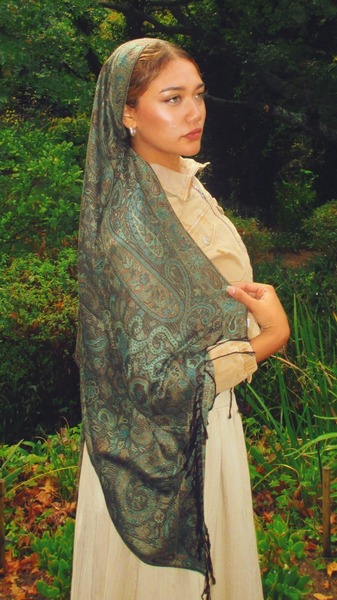 Deep sage pashmina