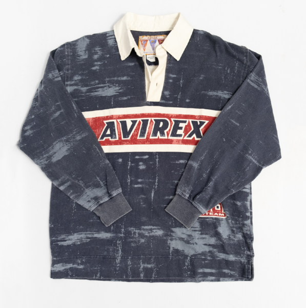 AVIREX USA Graphic Long Sleeve Polo Top