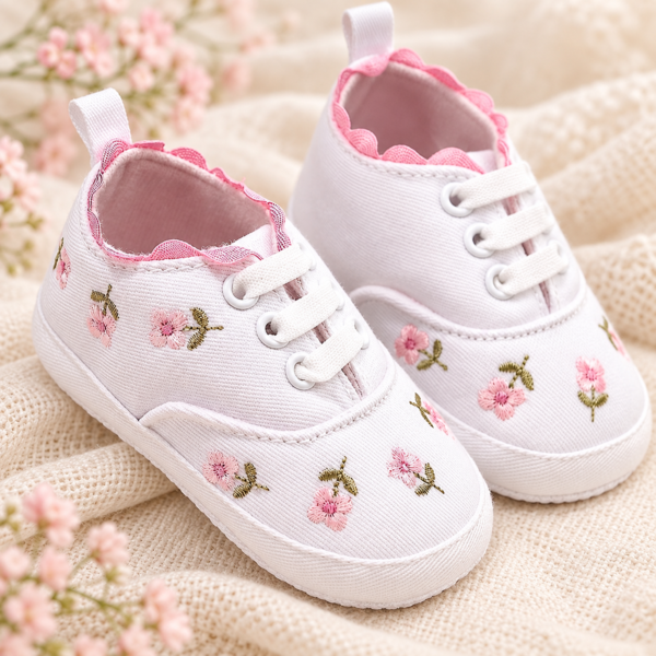 Baby Floral Embroidery Sneakers