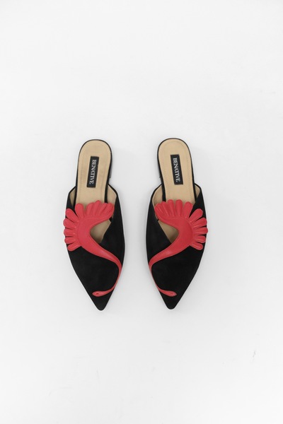 Benative Genuine Suede Leather Slides
