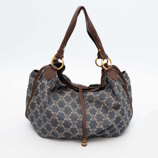 CELINE 2000s Vintage Macadam Denim Bittersweet Hobo Bag