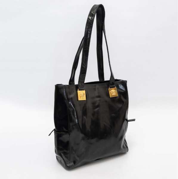 GIANNI VERSACE Vintage Patent Leather Tote Bag