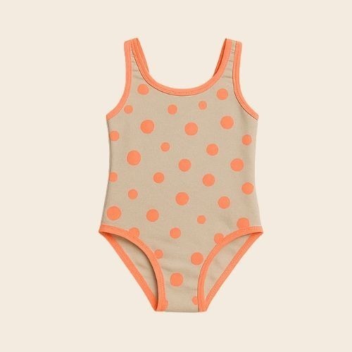 Girls - Kids Dot Swimsuit with contrast Binding