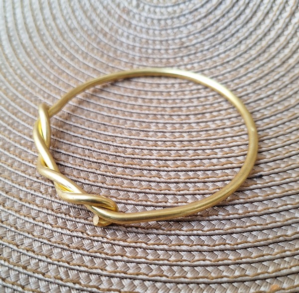 Twisted Knot Brass Bangle