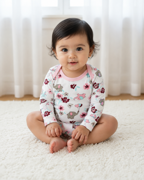 Ellie's Garden Cotton Baby onesie