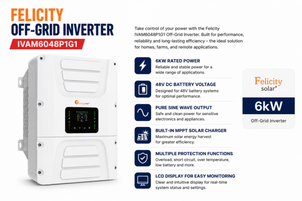 Felicity 6kW Off-Grid Solar Inverter - IVAM6048P1G1