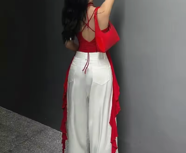 Scarlet Bloom Ruched Camisole