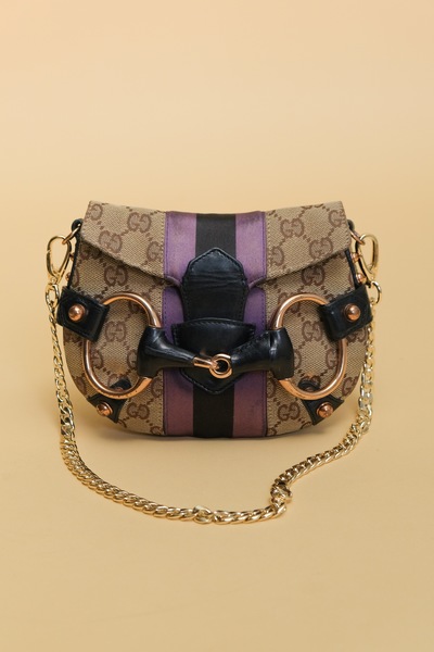 Vintage Gucci by Tom Ford GG Black Canvas Horsebit Clutch Bag |