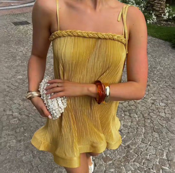 Aurelia Pleated Mini Dress