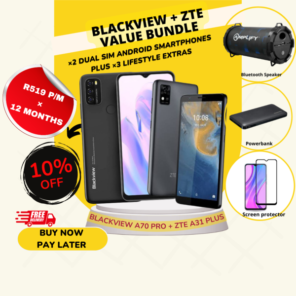 BLACKVIEW A70 PRO + ZTE BLADE A31 PLUS  + 4 LIFESTYLE EXTRAS