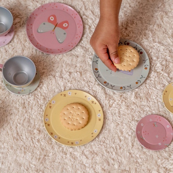 Little Dutch Tin Tea Set Flowers & Butterflies Little Favourites