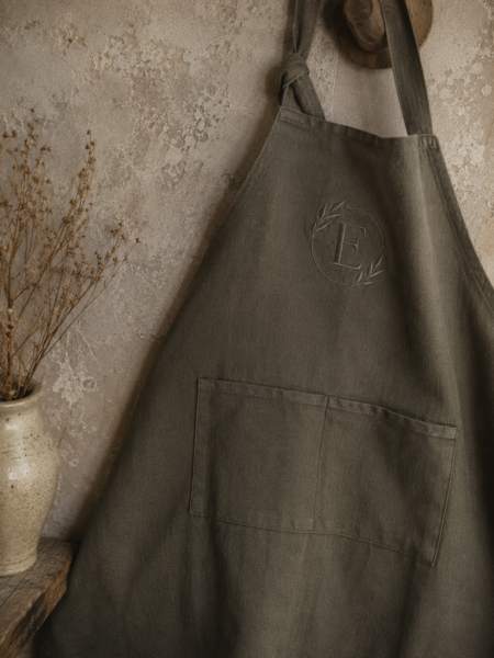 Olive Linen Apron