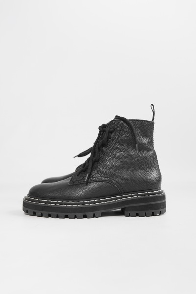 Pre-Owned Proenza Schouler Lug Sole Contrast Stitching Combat Boots