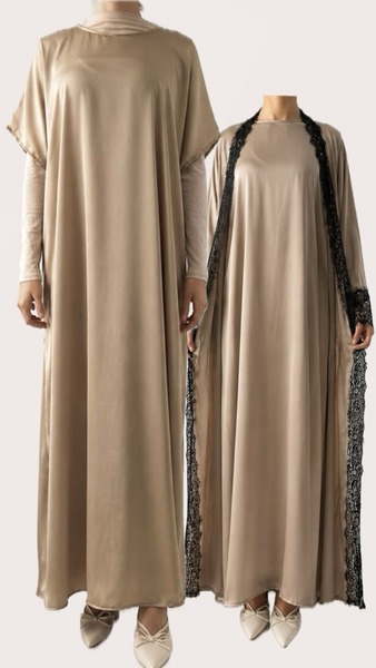 Champagne Beige Satin Underdress