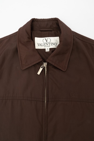 VALENTINO Vintage Studio Windbreaker Jacket Chocolate