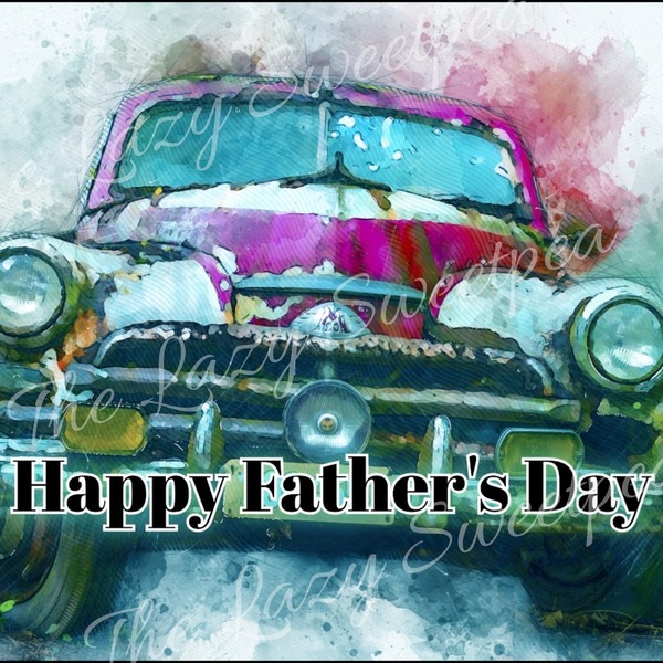 Made by us Father's day card - Blue Car
