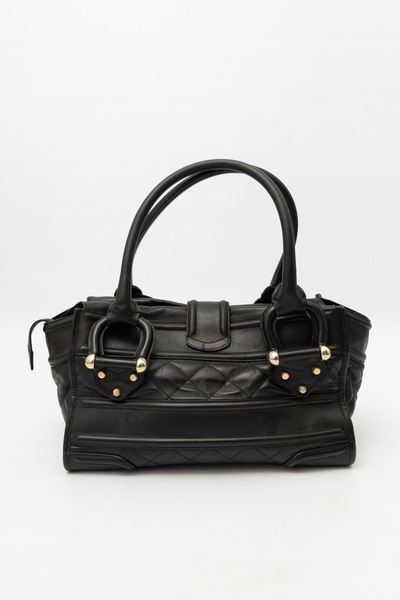BURBERRY Vintage Black Quilted Leather Manor Bag Large |