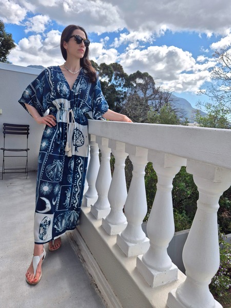 Sea shells Maxi viscose dress