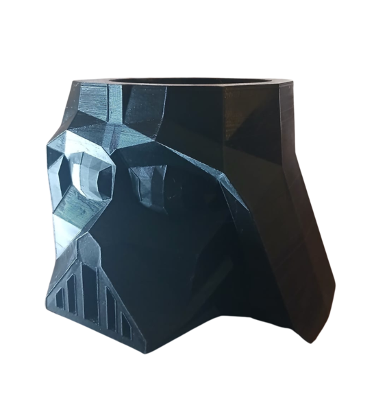 Handmade 3D Printed Darth Vader Planter Pot – Concrete Filled Star Wars Home & Garden Décor
