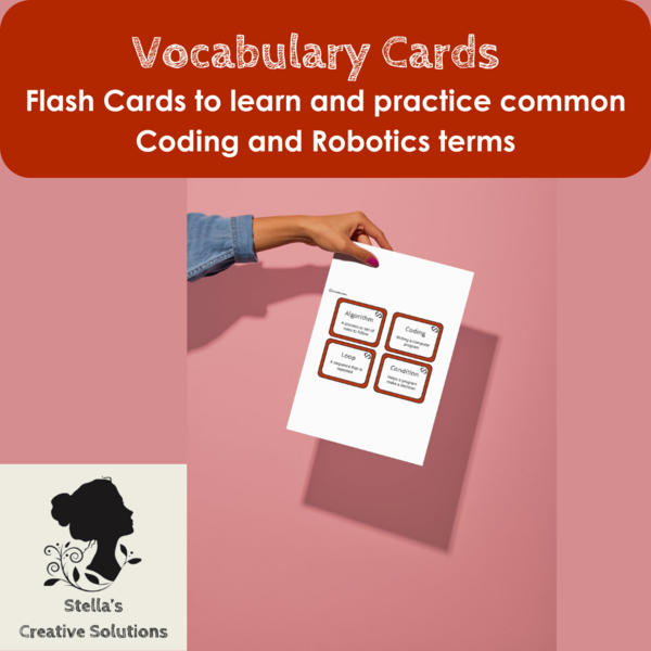 PDF-Coding and Robotics Vocabulary Flash Cards