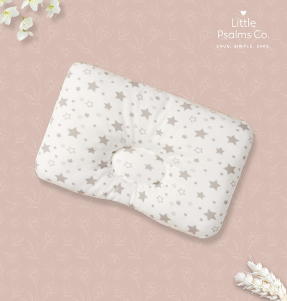 Grey Stars Baby Pillow