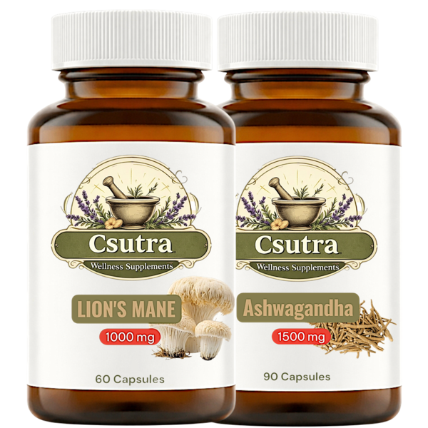Lion's Mane & Ashwagandha Duo - 1 or 2 Month's Supply