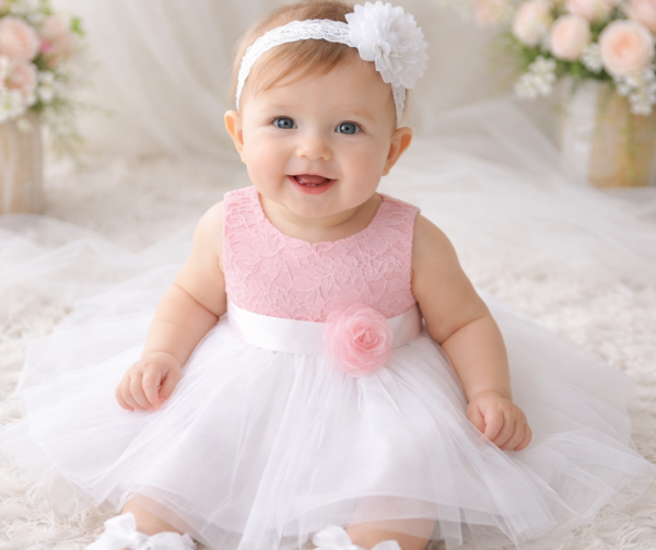 Pink formal baby party dress