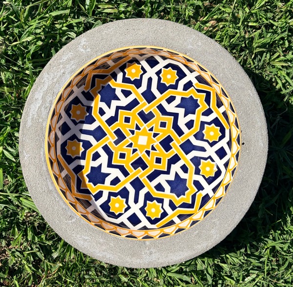 26cm Sunshine Blue Bird Bath