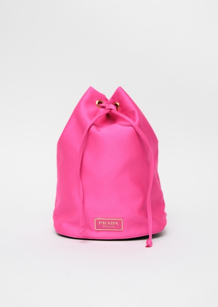 Prada Parfums Satin Drawstring Bag Fuchsia