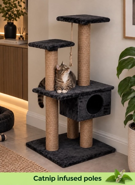 Feline Flair Clawsome Luxury 3-Level  Catnip-Infused Catscratch