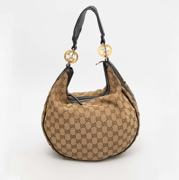 GUCCI Pre-Owned Twins GG Monogram Canvas Hobo Bag Medium