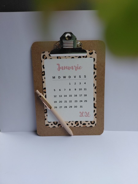 Hello Marie 2026 Mini Calender on A5 clipboard - Afrikaans