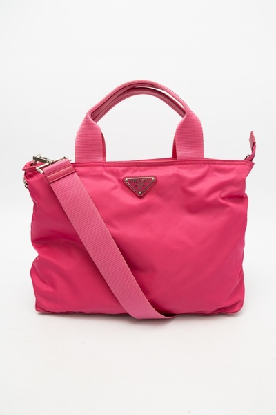 PRADA Pre-Owned 2 Way Tessuto Fuxia Vela Tote Bag