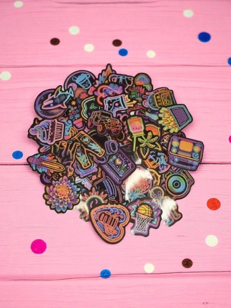 Rainbow Edge Doodle Stickers - Random