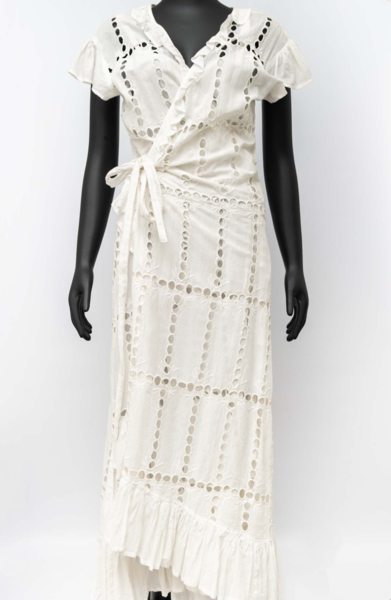 SALT Resort Beachwear White Cotton Anglaise dress