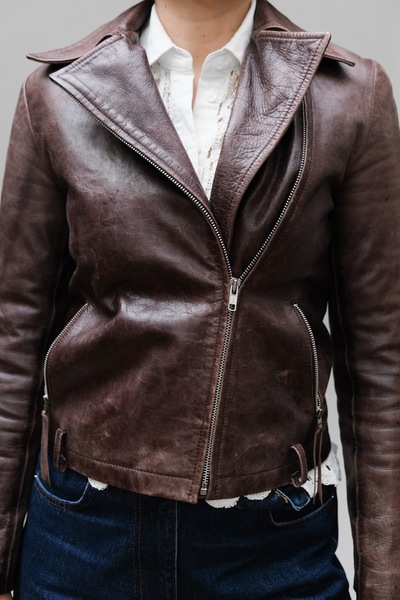 Made in Italy Leather Jacket Maroon